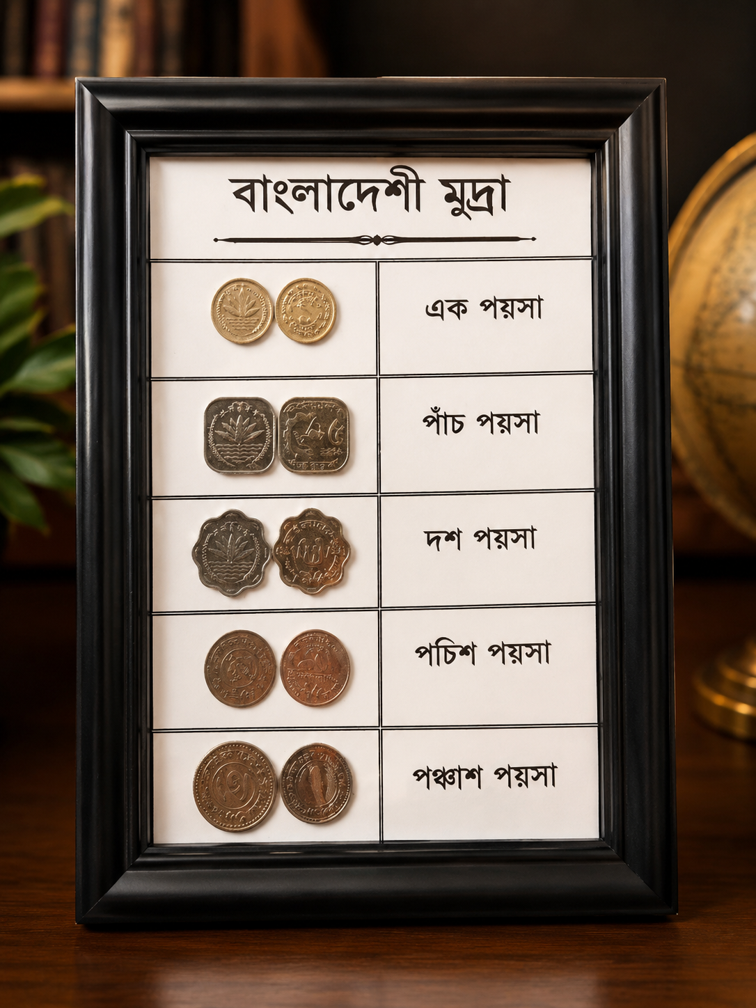 বাংলাদেশী মুদ্রা দিয়ে তৈরি ফ্রেম